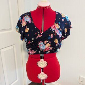 NWT Collectif Vintage Carol Parasol Wrap Top in Navy [XL]